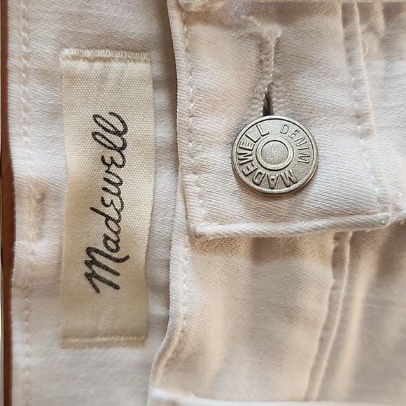 EUC Madewell: 10" High-Rise Skinny Crop Button-Fly Jeans, Pure White, Size 26 - Picture 3 of 12